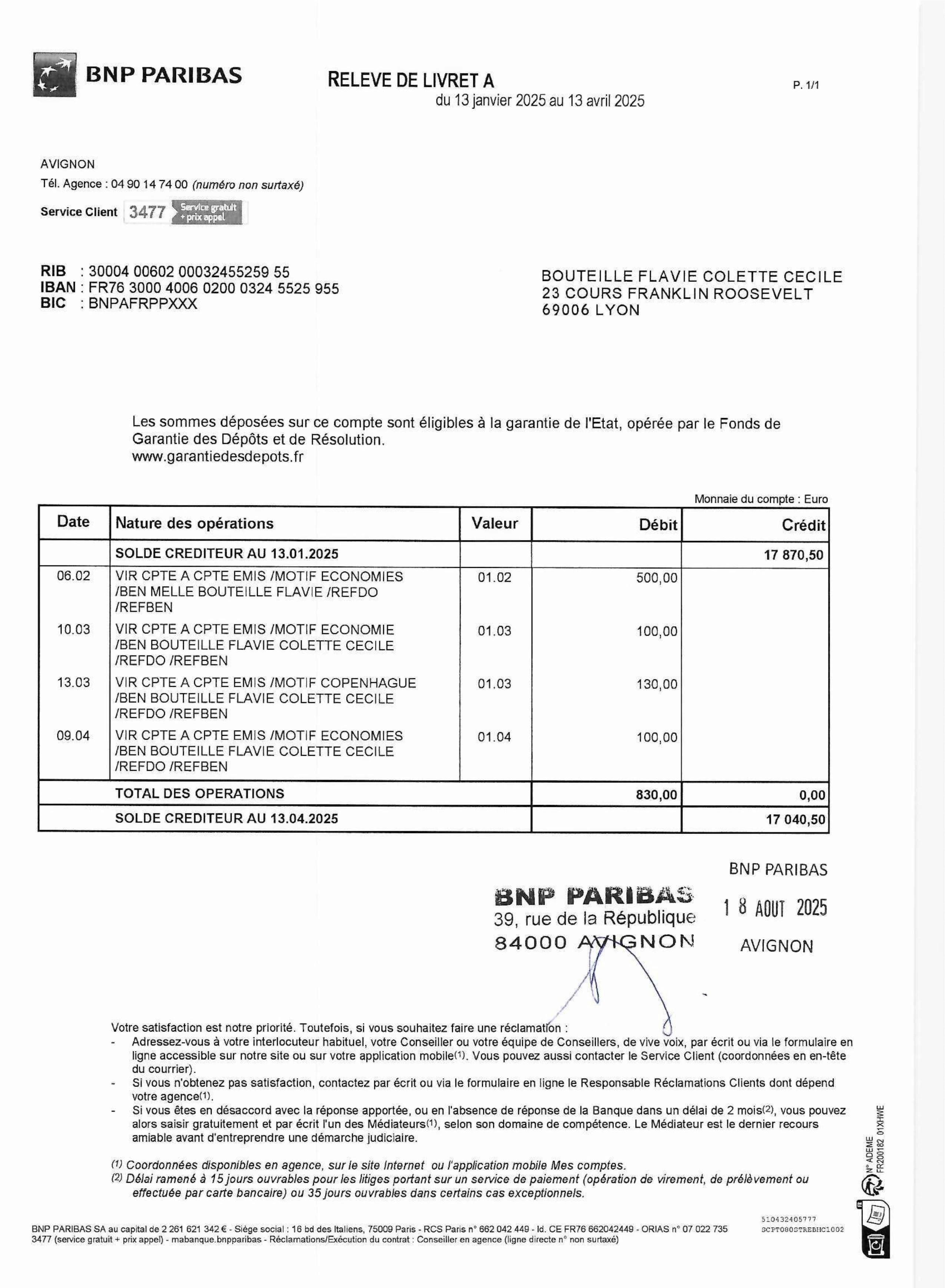 Saving Account March To