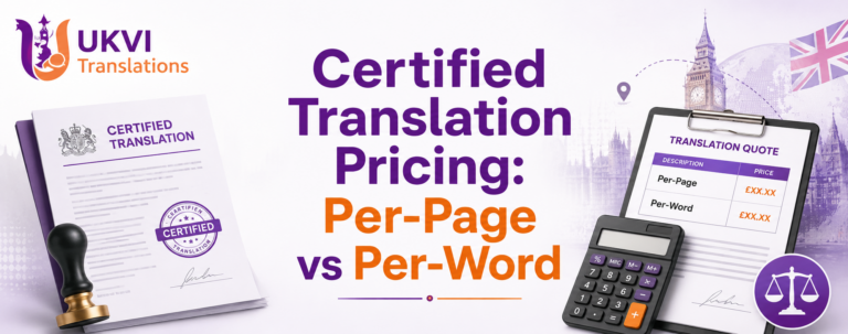 Certified translation pricing per-page vs per-word for visa applicants