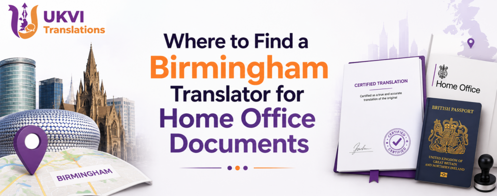 Birmingham translator for Home Office documents with certified translation